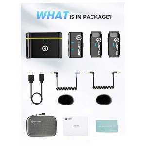 میکروفون یقه ای بی سیم دو کاربره هالی لند مدل LARK M1 Duo